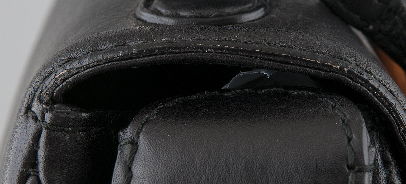 Black Bamboo Top Handle Bag