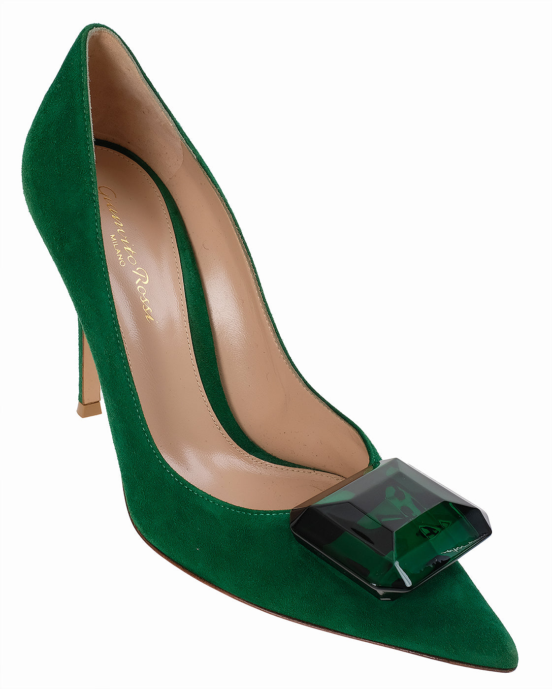 Gianvito Rossi Emerald Jaipur 105 Embellished Suede Pumps