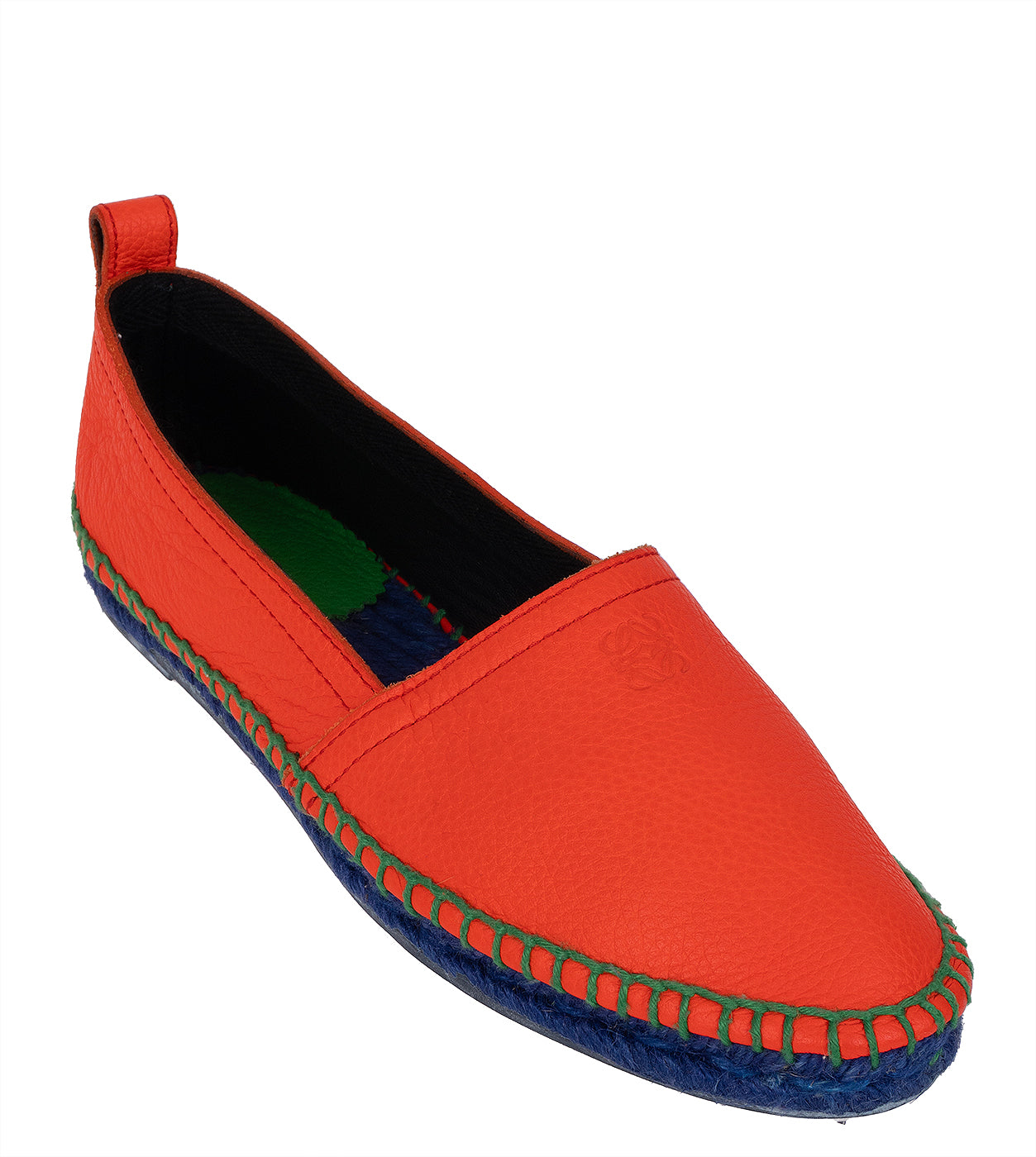 Loewe Orange Orange Textured Leather Espadrille 37