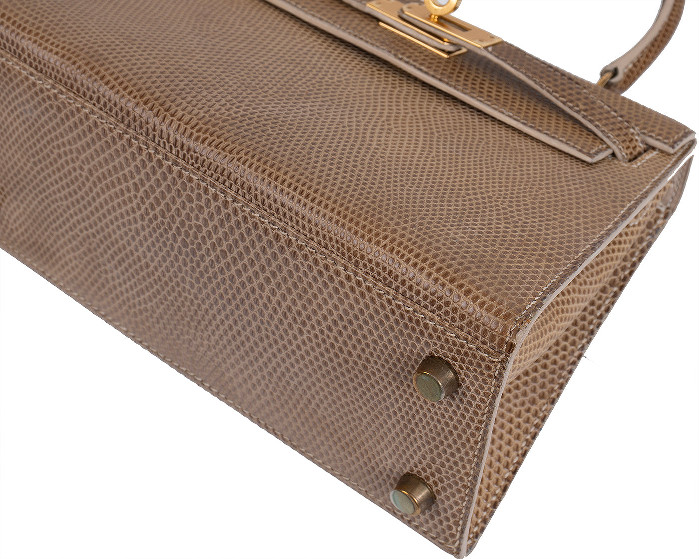 Hermes Vintage Mini Kelly 20 Lizard Ficelle GHW