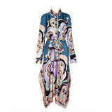 Emilio Pucci Multicolor Print Fringed Trim Silk Dress