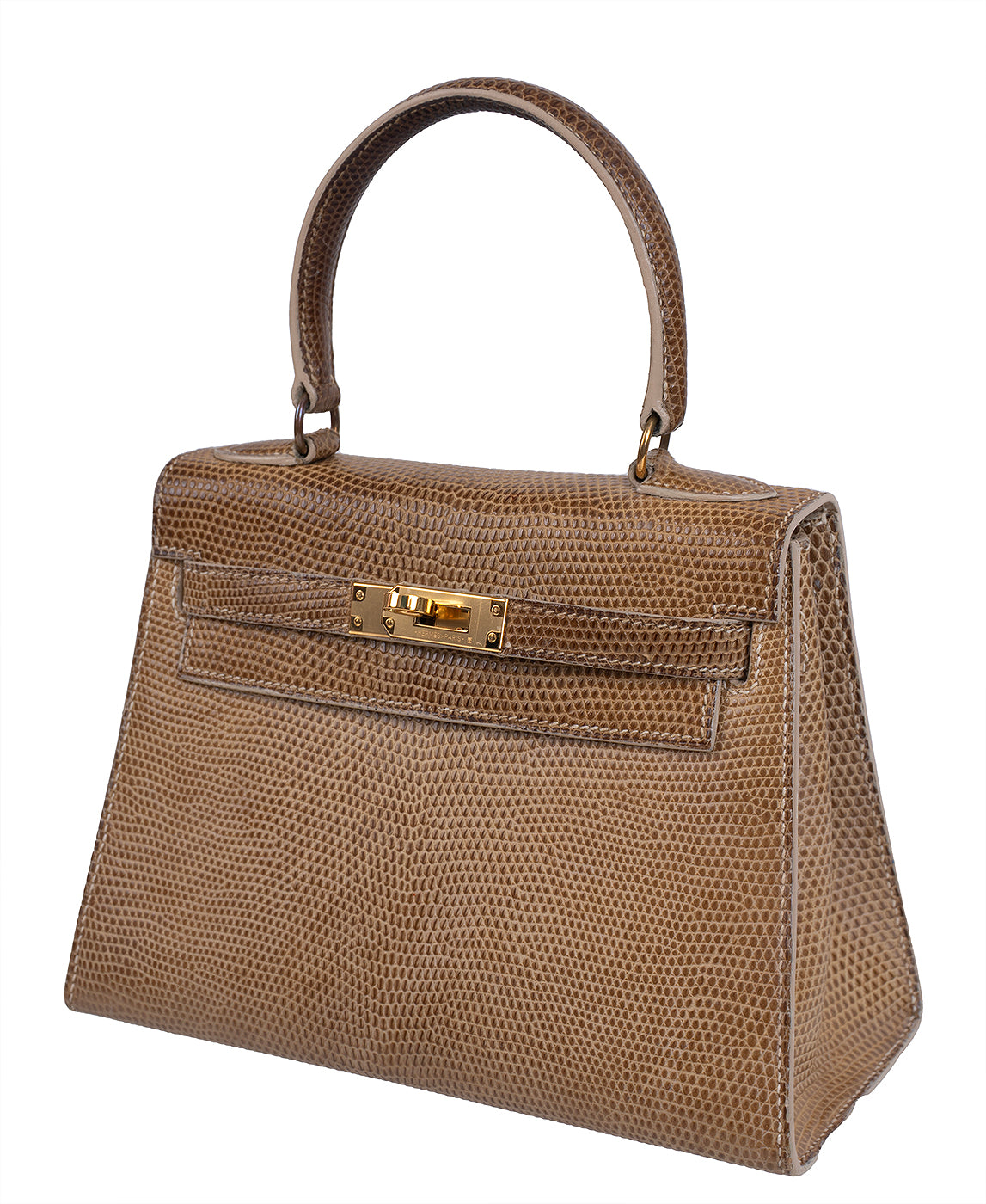Hermes Vintage Mini Kelly 20 Lizard Ficelle GHW