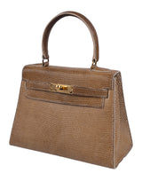 Hermes Vintage Mini Kelly 20 Lizard Ficelle GHW