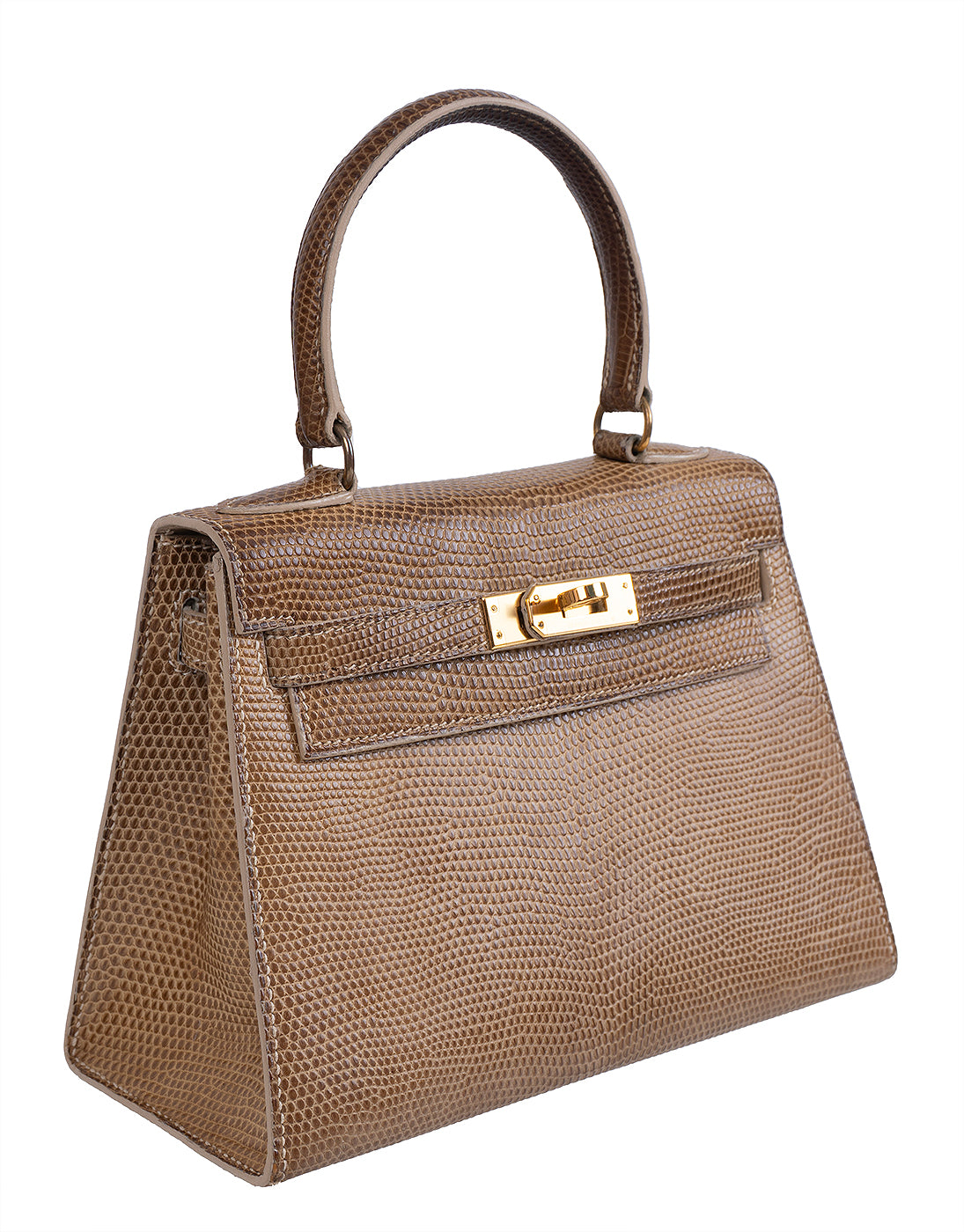 Hermes Vintage Mini Kelly 20 Lizard Ficelle GHW