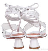 Zula White PVC Leather Sandals