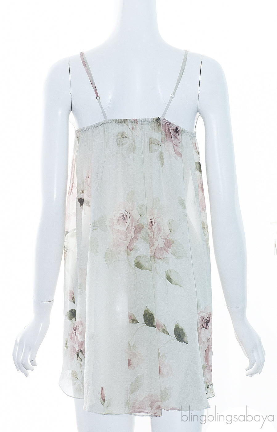 Rose Printed Silk Nightdress
