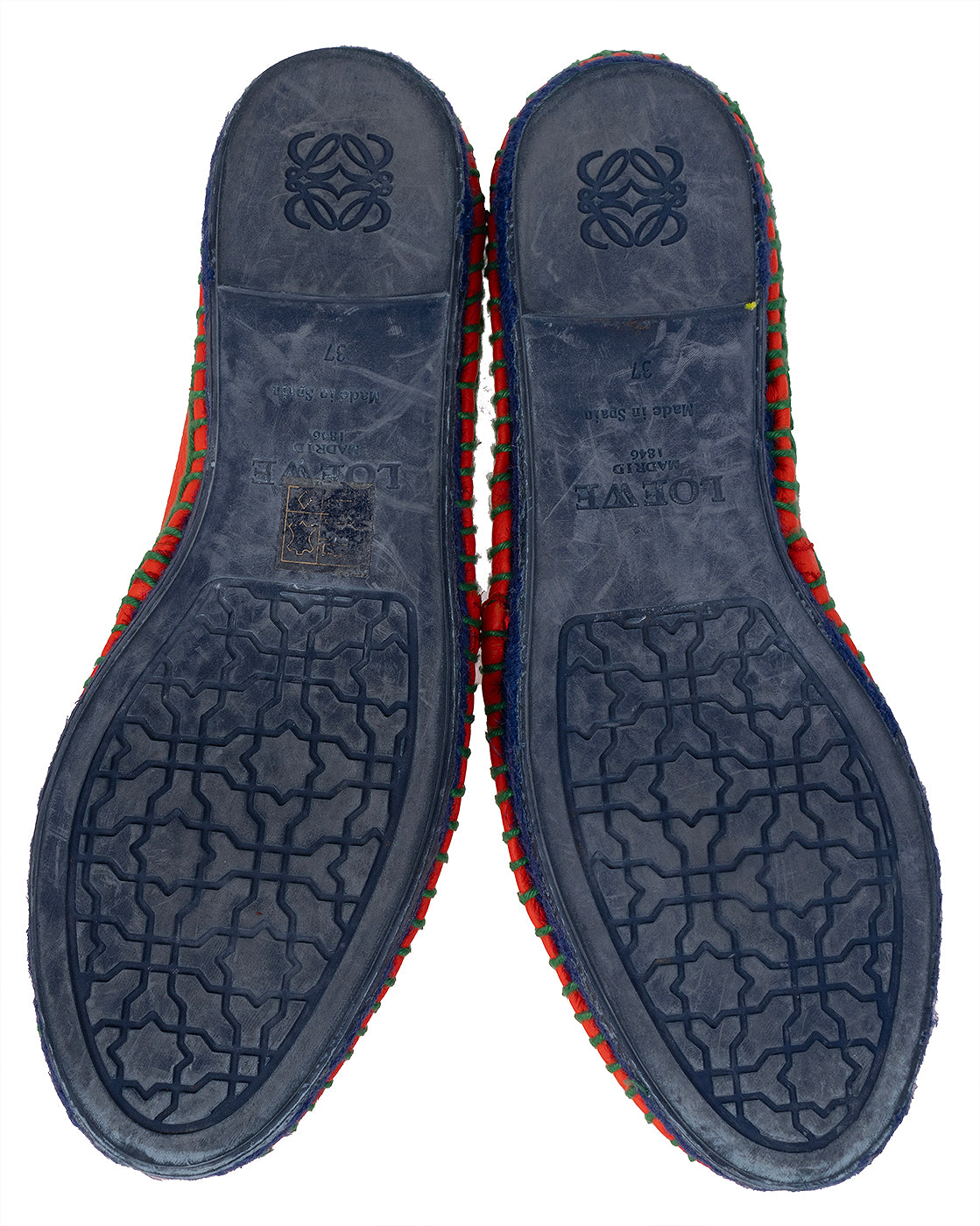 Loewe Orange Orange Textured Leather Espadrille 37
