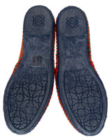 Loewe Orange Orange Textured Leather Espadrille 37