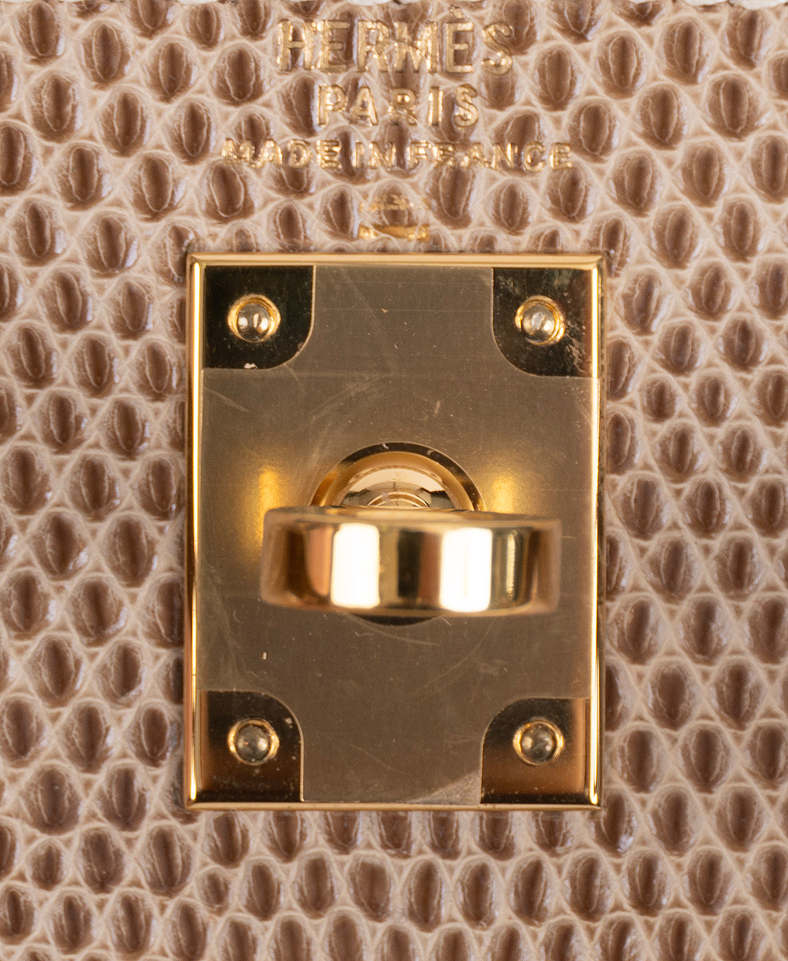 Hermes Vintage Mini Kelly 20 Lizard Ficelle GHW