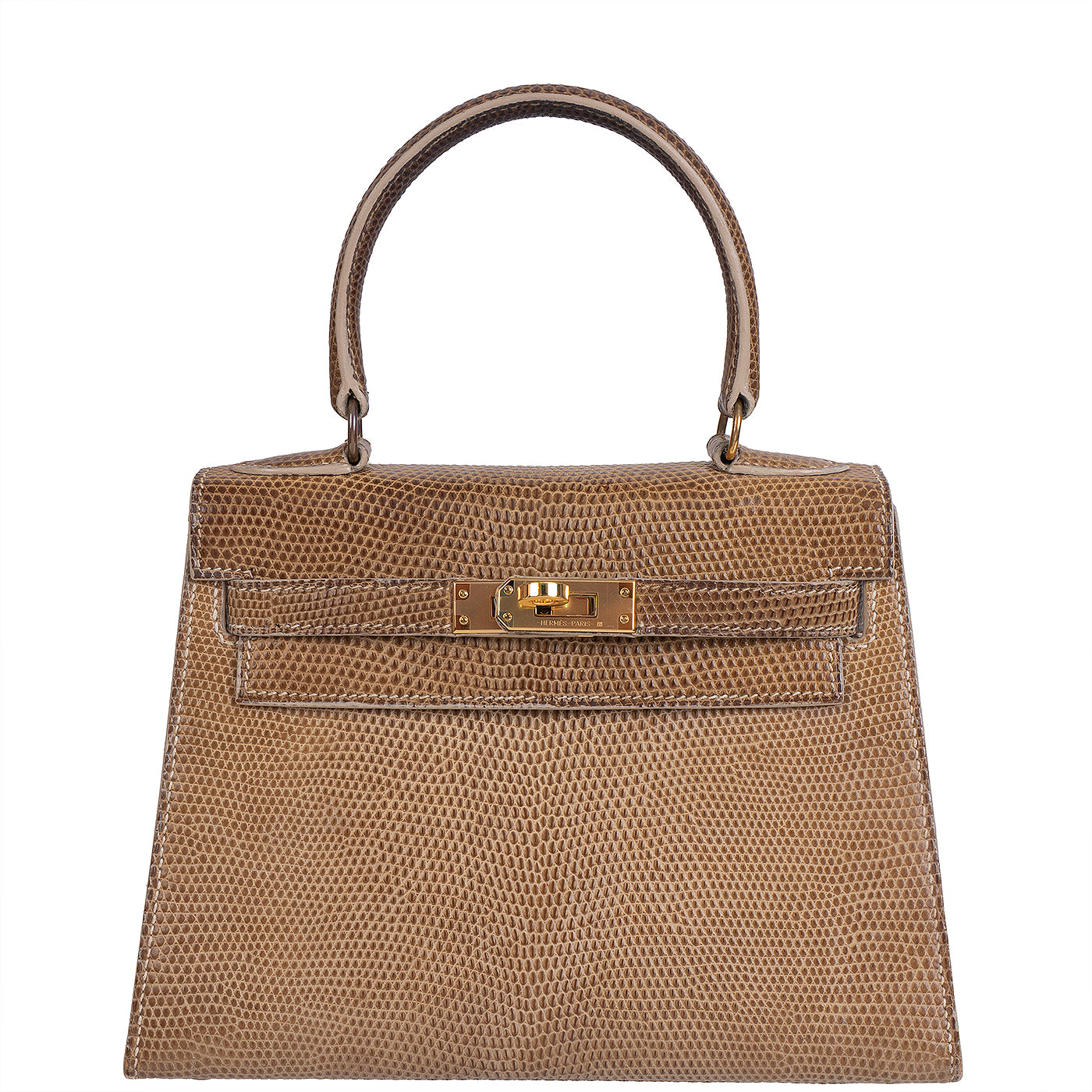 Hermes Vintage Mini Kelly 20 Lizard Ficelle GHW