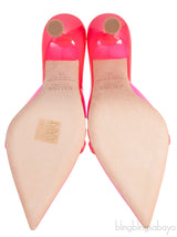 Neon Pink Pointed Toe PVC Mule