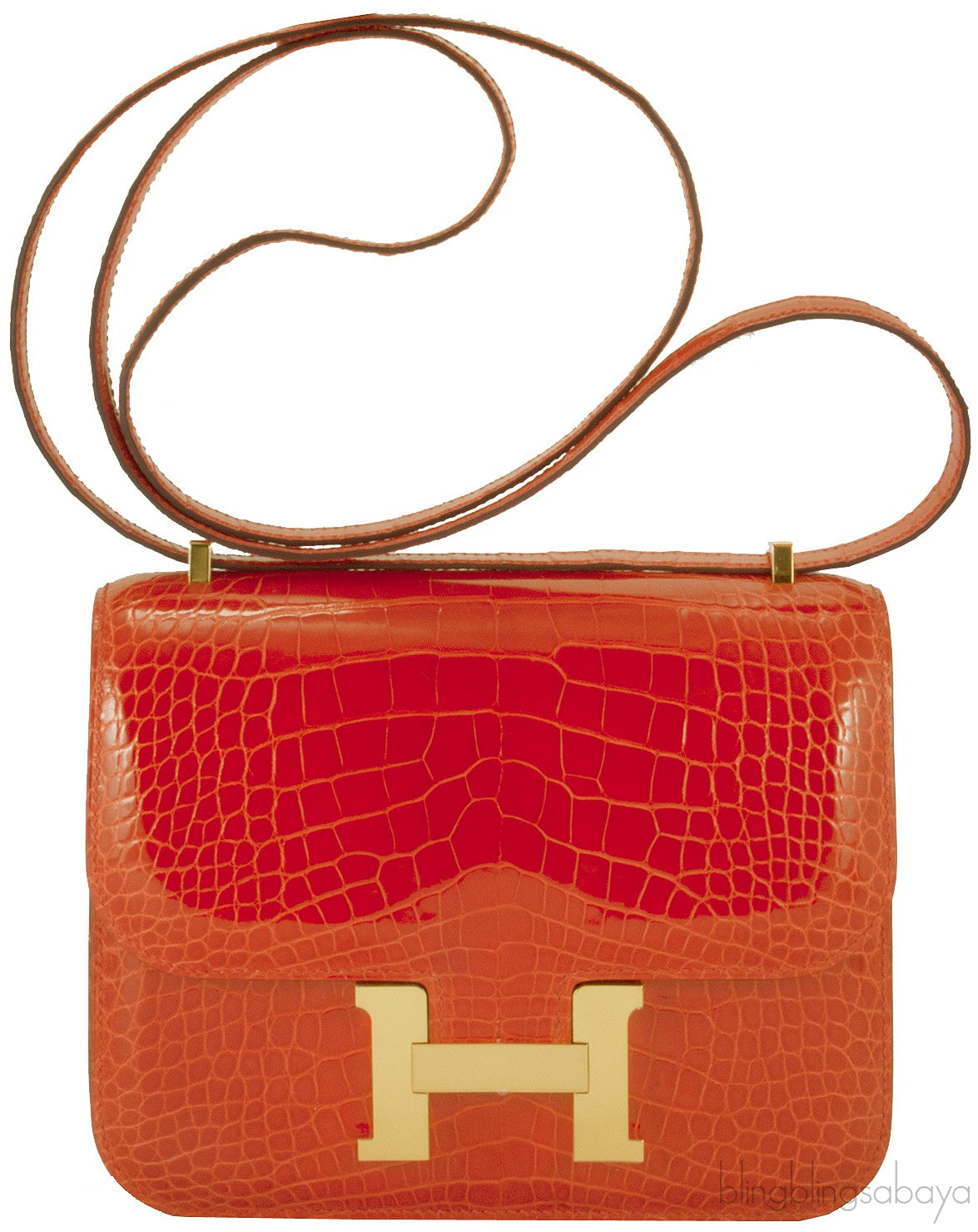 Constance Mini Orange Poppy Croc