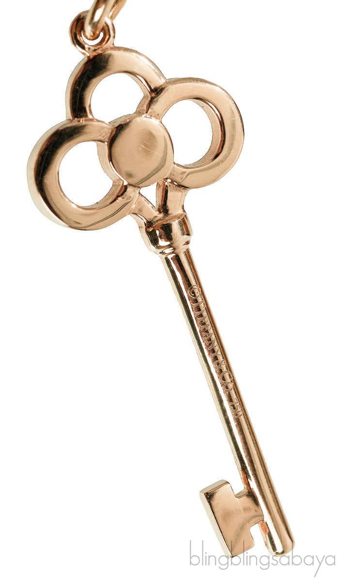 Tiffany & Co. Crown Mini Key Gold & Diamond Necklace