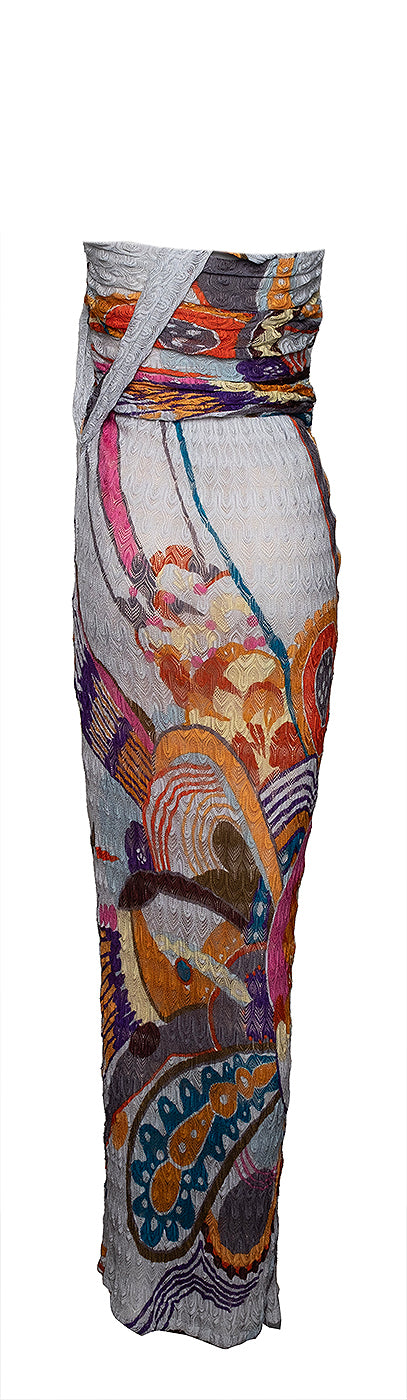 Missoni Tube Gathered Multicolor Printed Dress