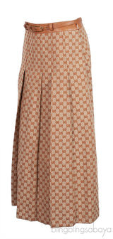 Guccissima Pleated Skirt w/ Leather Belt