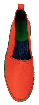 Loewe Orange Orange Textured Leather Espadrille 37