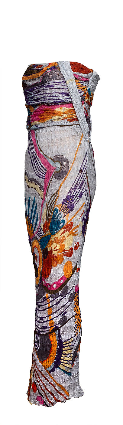 Missoni Tube Gathered Multicolor Printed Dress