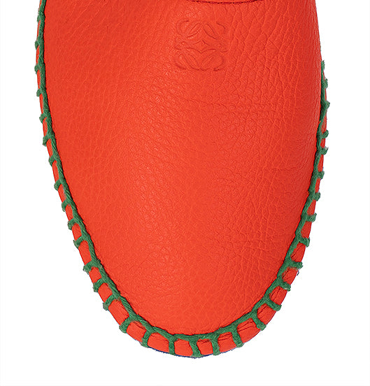 Loewe Orange Orange Textured Leather Espadrille 37