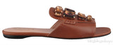 Tod\'s Flat Crystal Slip On Sandals