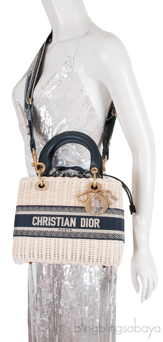 Lady Dior Natural Wicker & Dior Oblique Medium