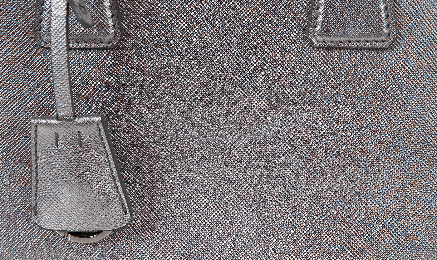 Silver Saffiano Promenade Top Handle Bag