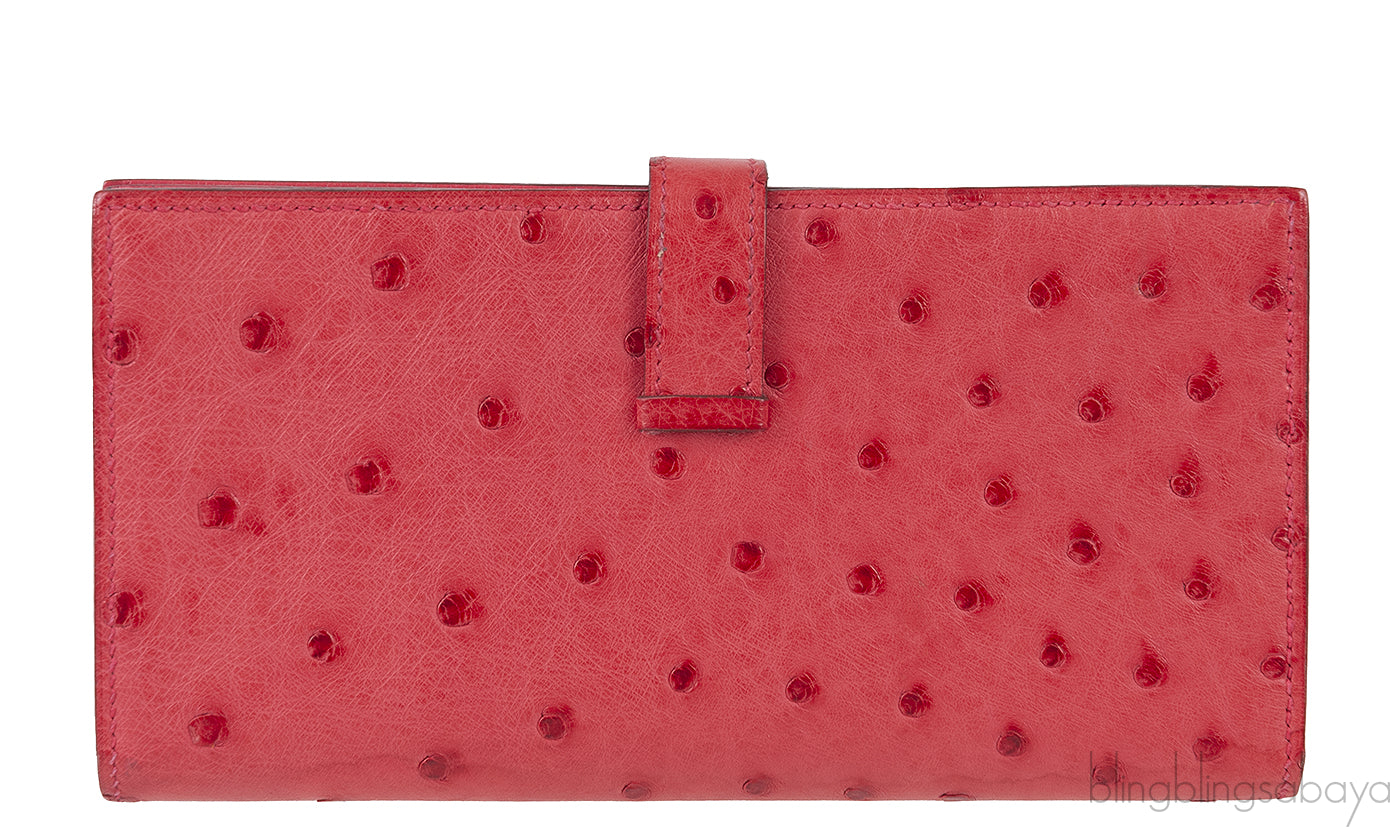 Bearn Bougainvillier Ostrich Wallet GHW