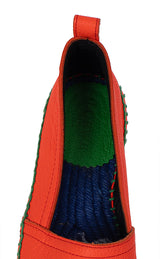 Loewe Orange Orange Textured Leather Espadrille 37