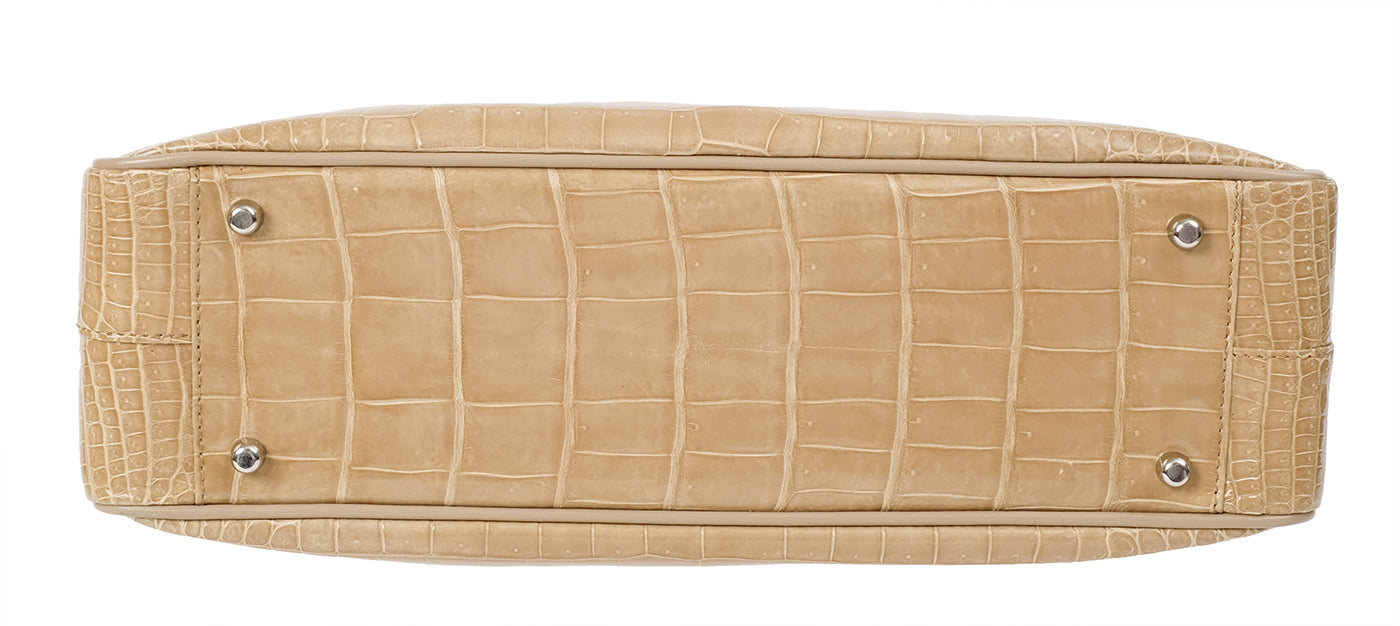 Yamaguchi Beige Crocodile Handbag