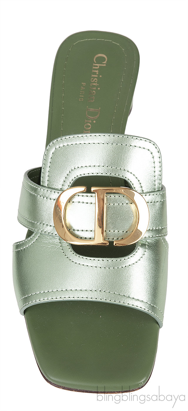 OR Montaigne Metallic Green Heels Slide