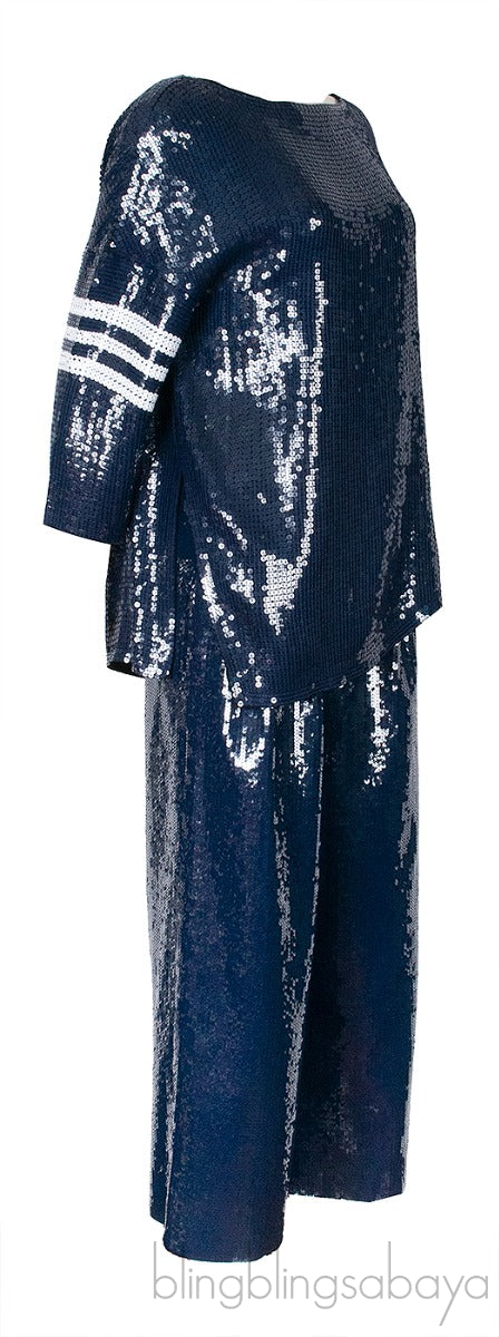 Blue Sequin Embellished Top & Trouser