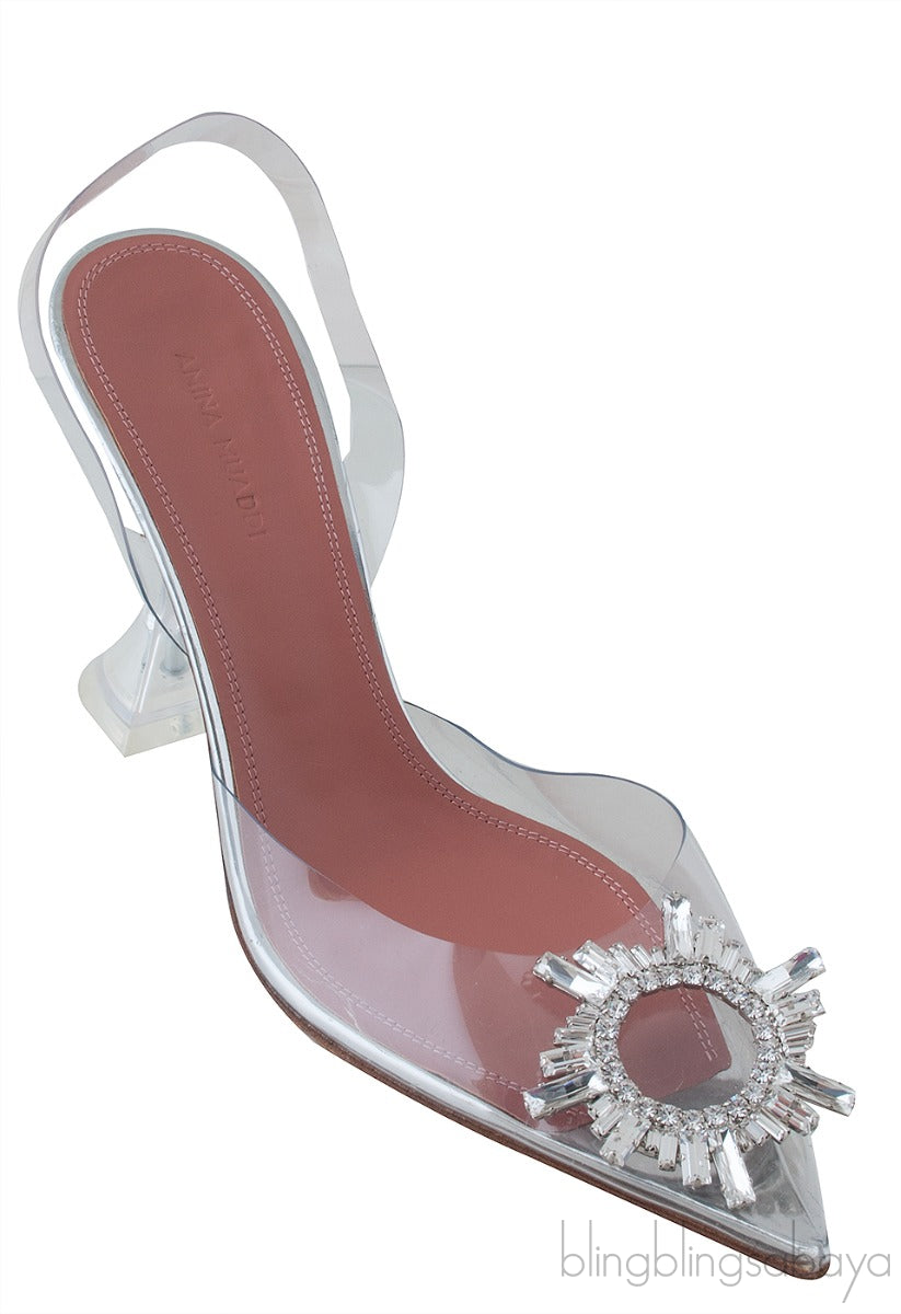 Clear Begum Crystal-embellished PVC Slingback