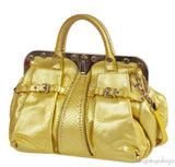 Versace Yellow Python Frame Shoulder Bag