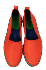Loewe Orange Orange Textured Leather Espadrille 37