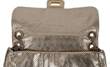 Metallic Gold Perforated Drill Flap Bag