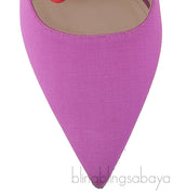 Bi-color Large Buckle Mule