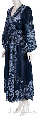 Aliane Floral Print Wrap Dress