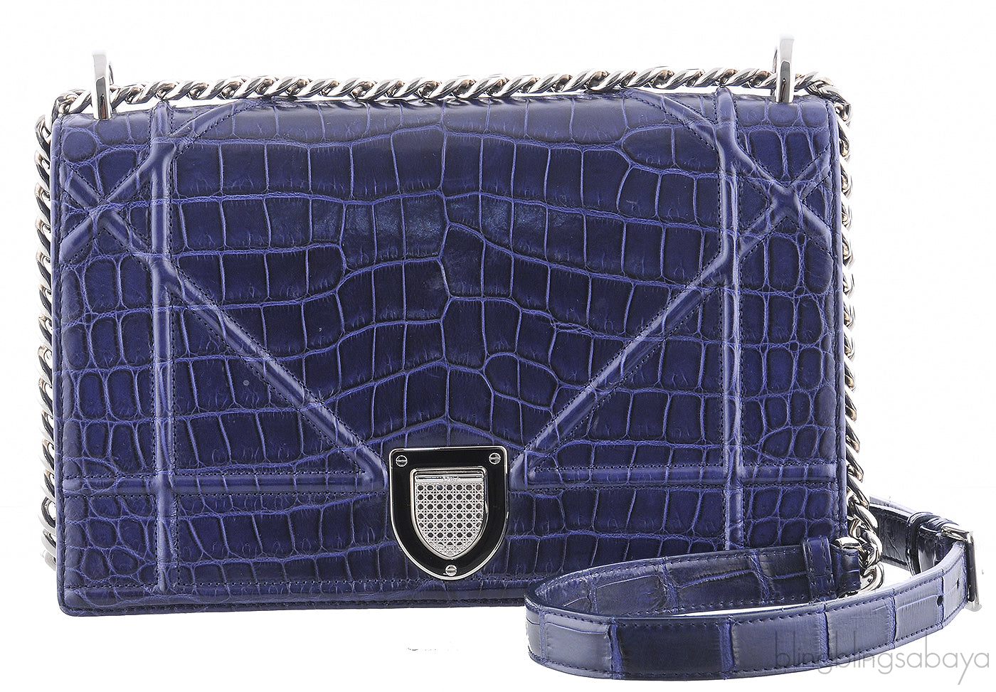 Diorama Crocodile Blue Flap Bag