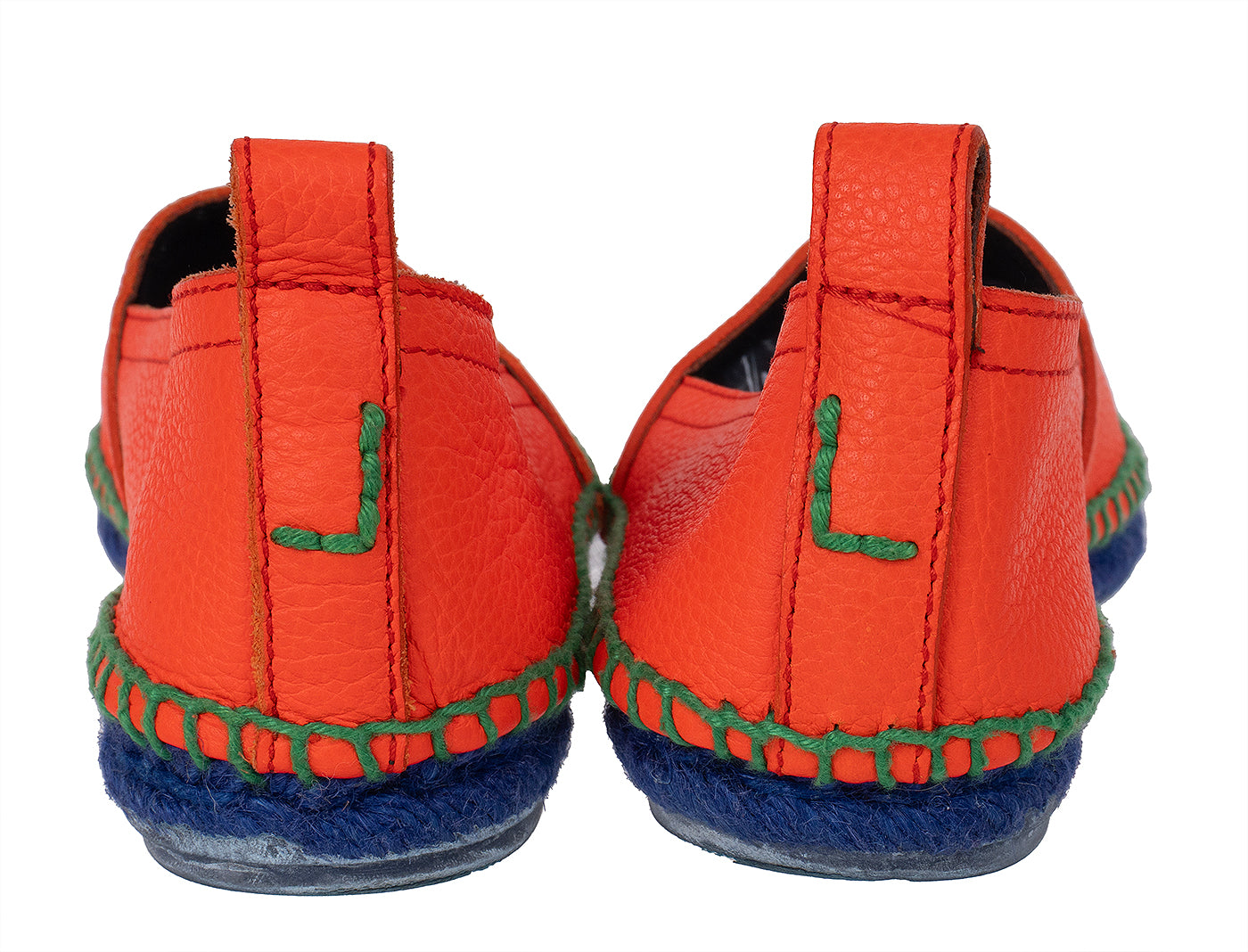 Loewe Orange Orange Textured Leather Espadrille 37