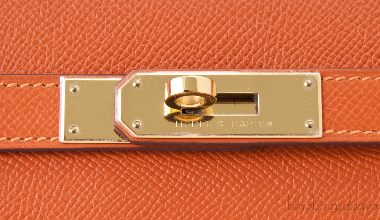 Kelly 35 Orange Epsom Sellier