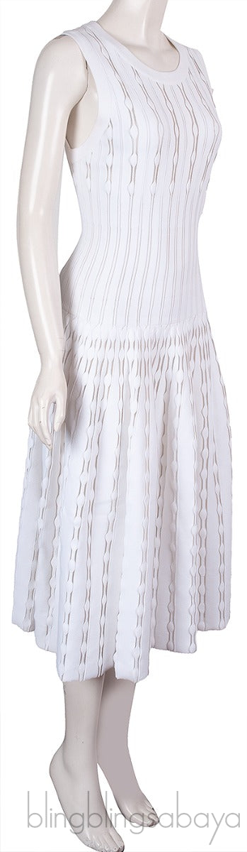 White Stretch Sleeveless Dress
