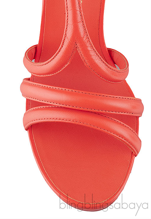 Parthenon Grecian Gladiator Column Heels Orange
