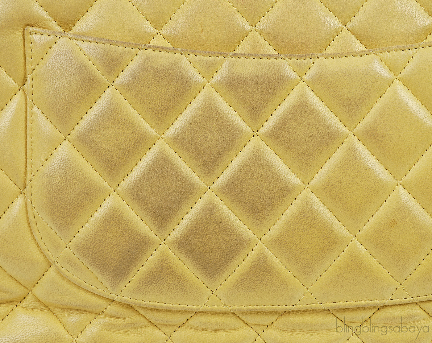 Yellow Quilted Classic Jumbo Flap Bag PHW