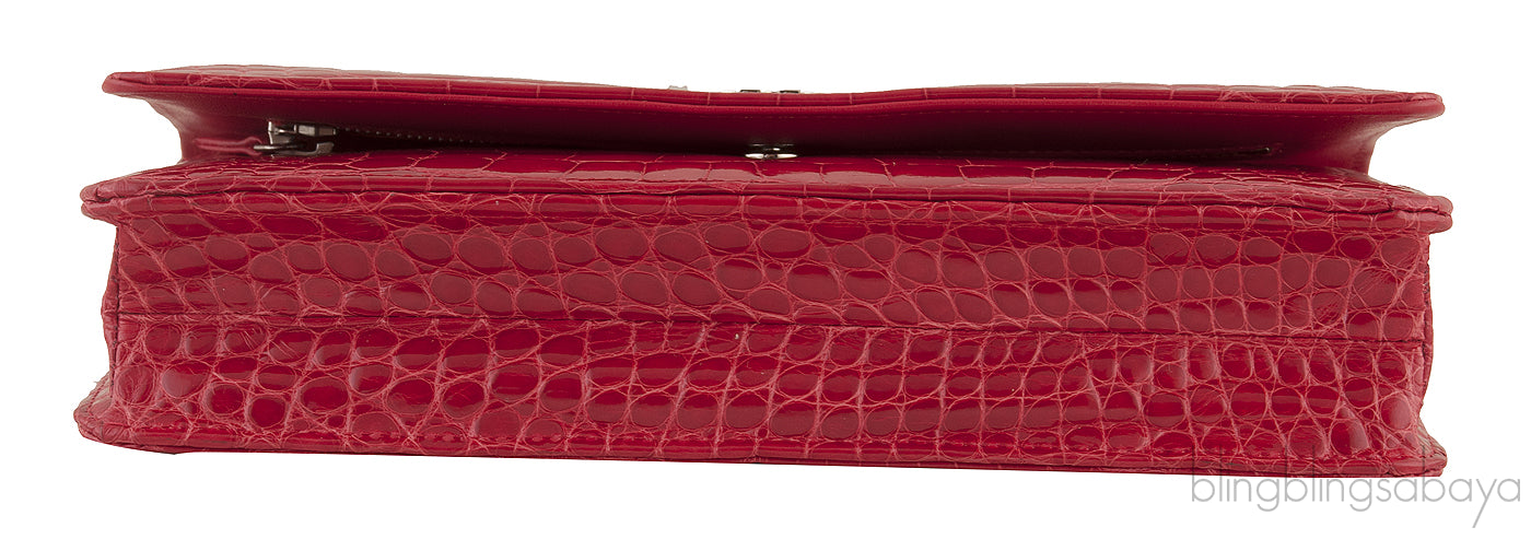 Wallet On Chain Croc Flap Bag