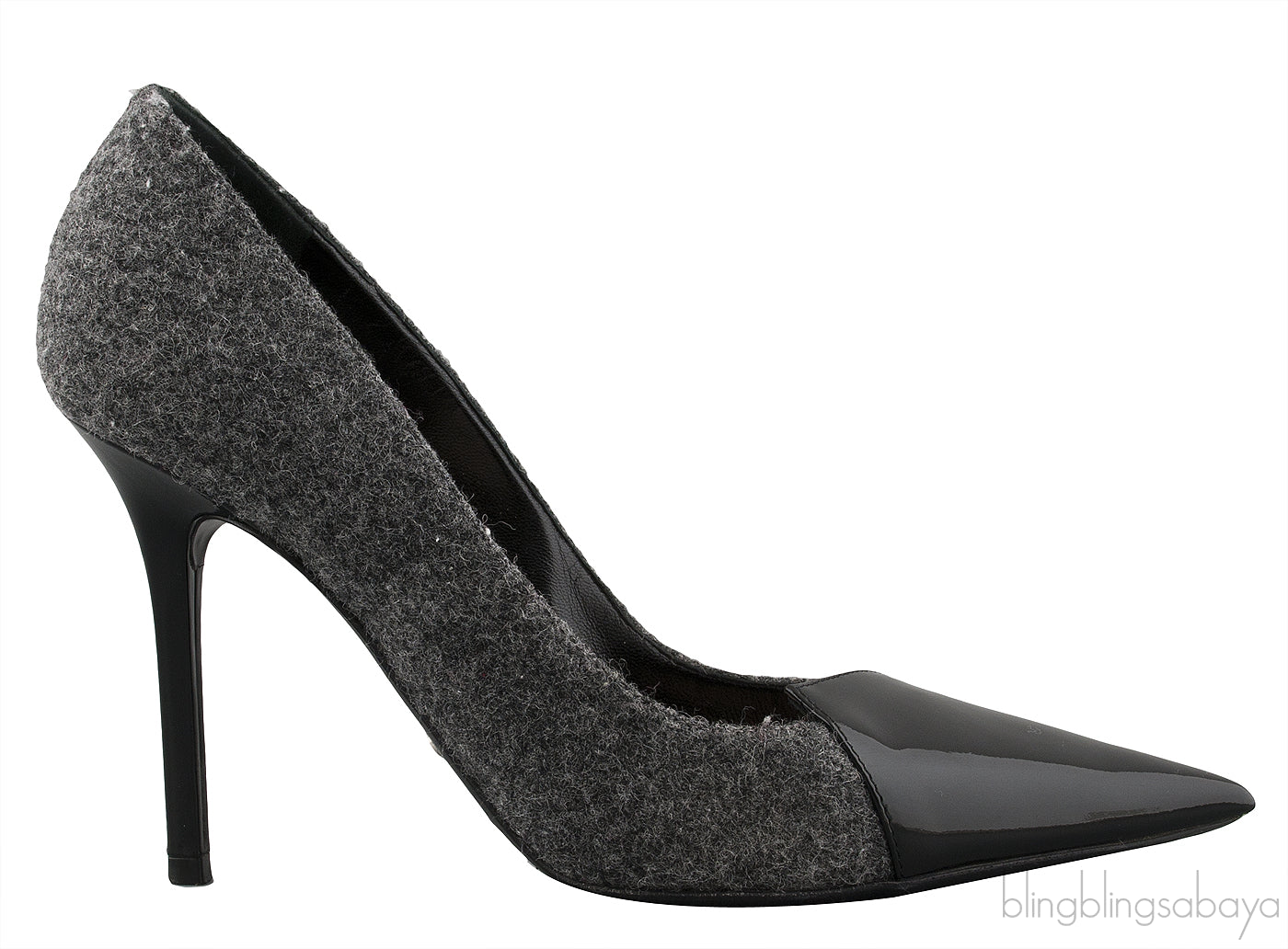 Bi-color Wool Leather Toe Heels