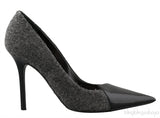 Bi-color Wool Leather Toe Heels