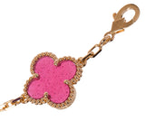 Van Cleef & Arpels Vintage Alhambra 5 Motif Pink Crystal Gold Bracelet