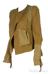 Brown Kaki Textured Blazer