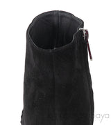 Balmain Black Pointed Toe Suede Ankle Boots