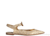 Dolce & Gabbana Metallic Gold Pointed Toe Flat Shoes
