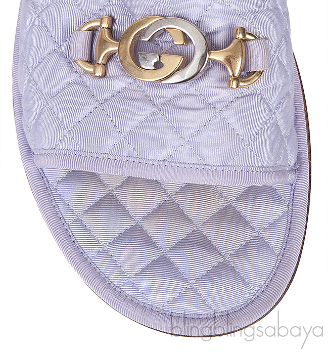 Lilac GG Quilted Slide Flat